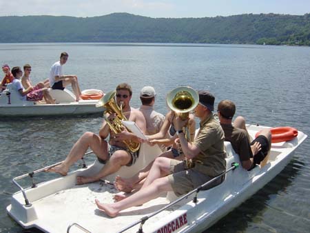 A pedal boat trip on Lago Albano.