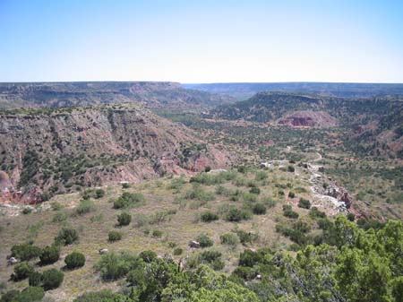 View over Palo Duro Canyon.